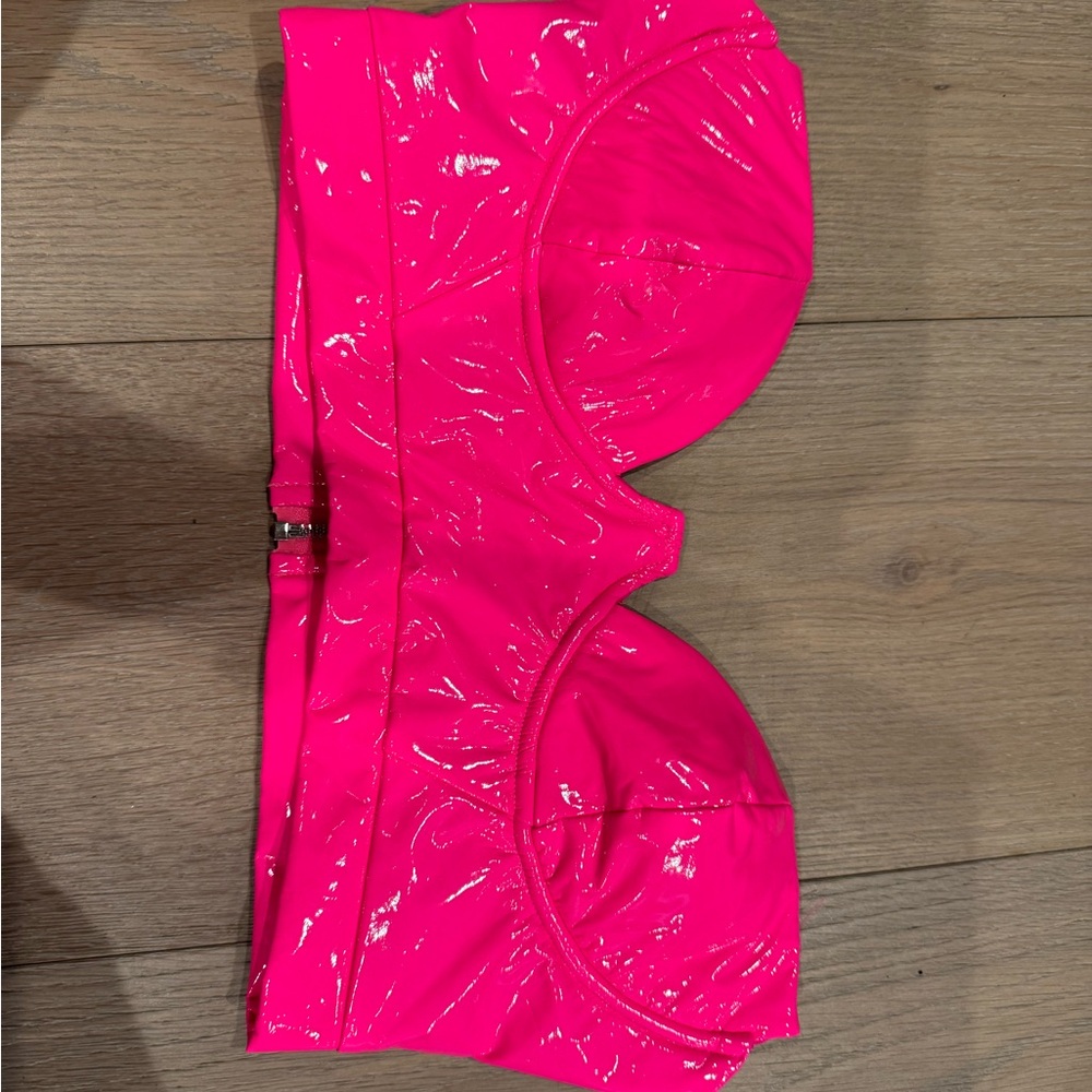 Oh Polly - Neon Pink Strapless Top Size 4